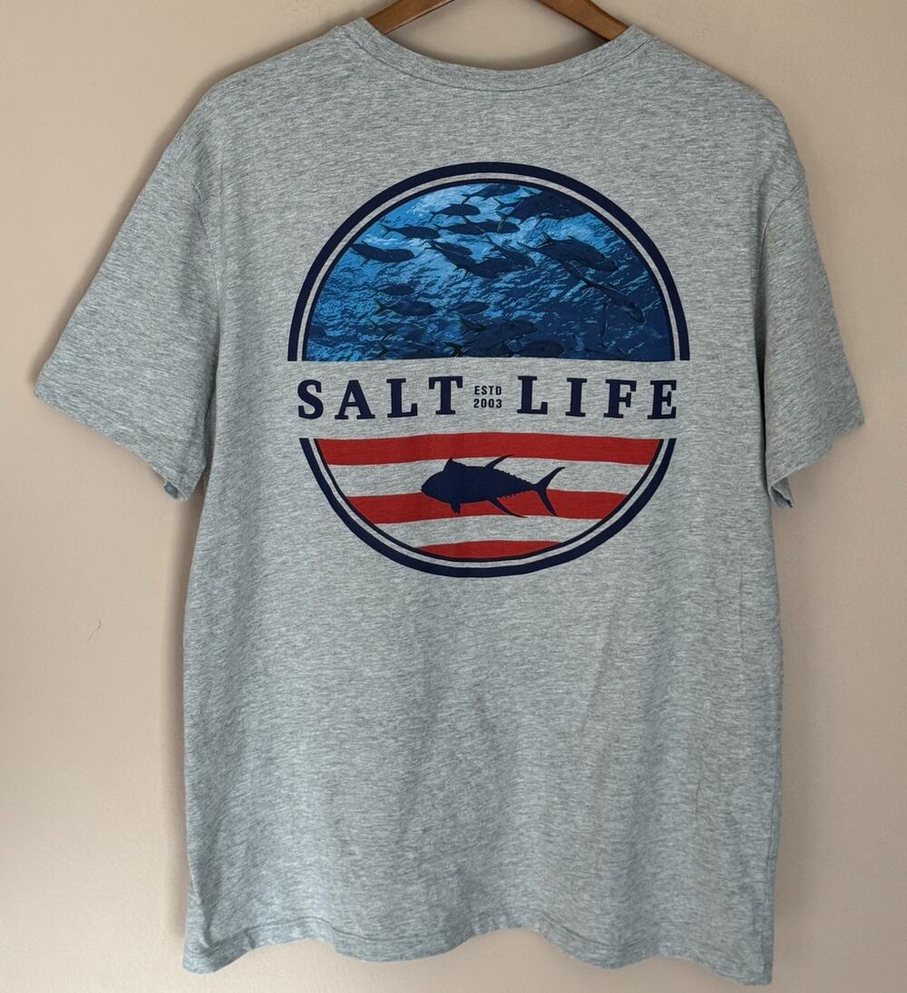 Salt Life Gray T-Shirt XL Fishing Surf